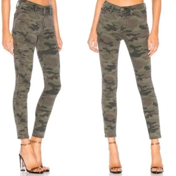 HUDSON Nico Super Skinny Ankle Mid Rise Green Denim Camo Jeans size 26 - Picture 2 of 2